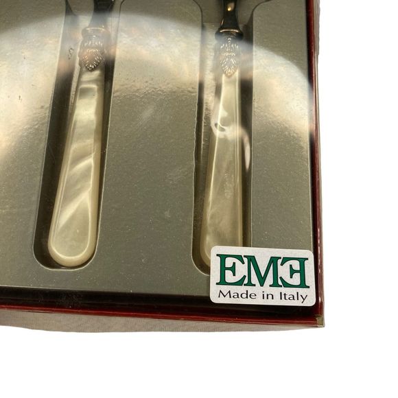 EME Inox Italy Ivory Opalescent Tapas Cutlery Cheese Knives 18/10 Set Of 3 NIB - Picture 5 of 12